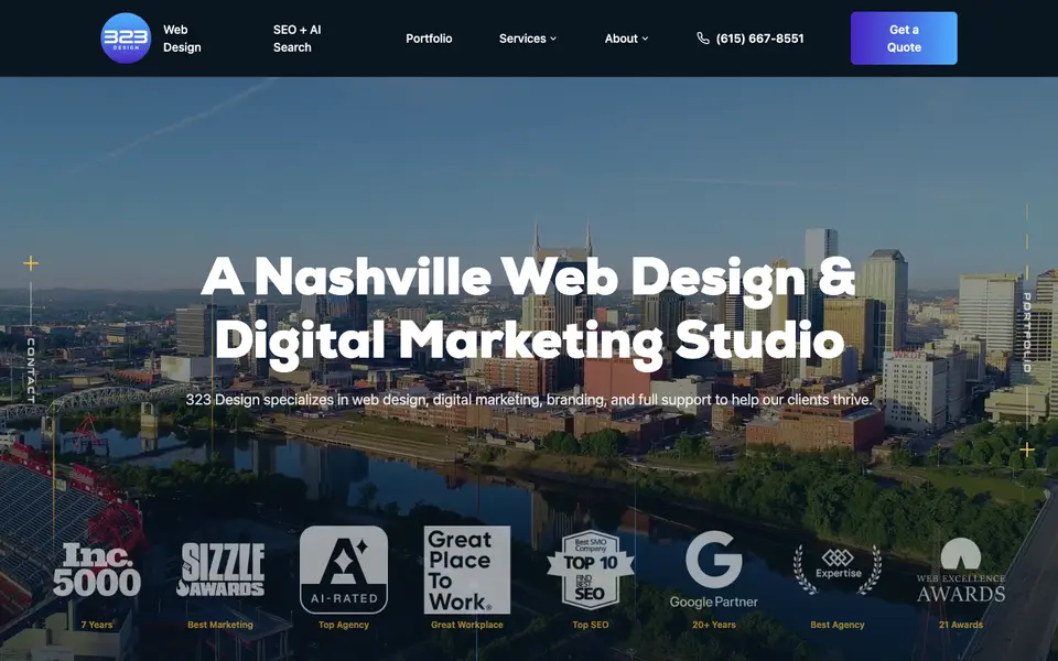 Home page of 323 Design at 323design.com