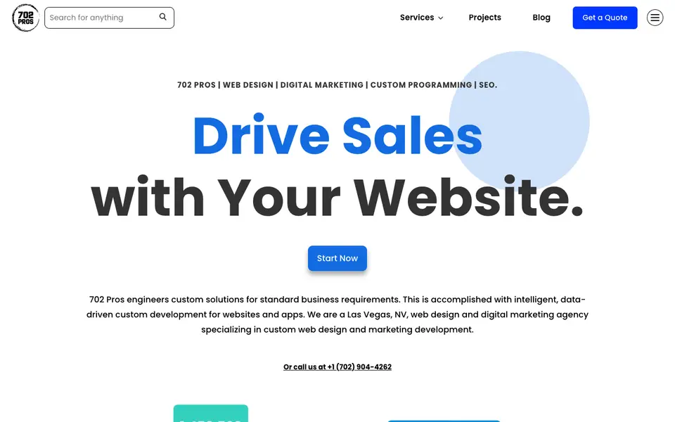 Home page of 702 Pros at 702pros.com