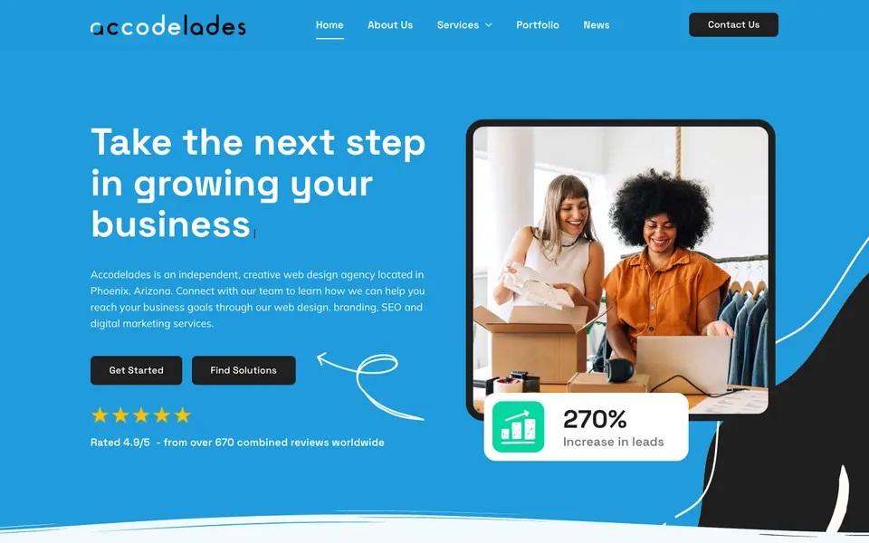 Home page of Accodelades at accodelades.com