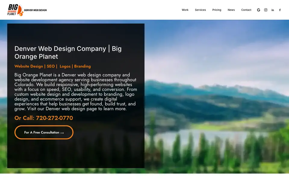 Home page of Big Orange Planet at bigorangeplanet.com