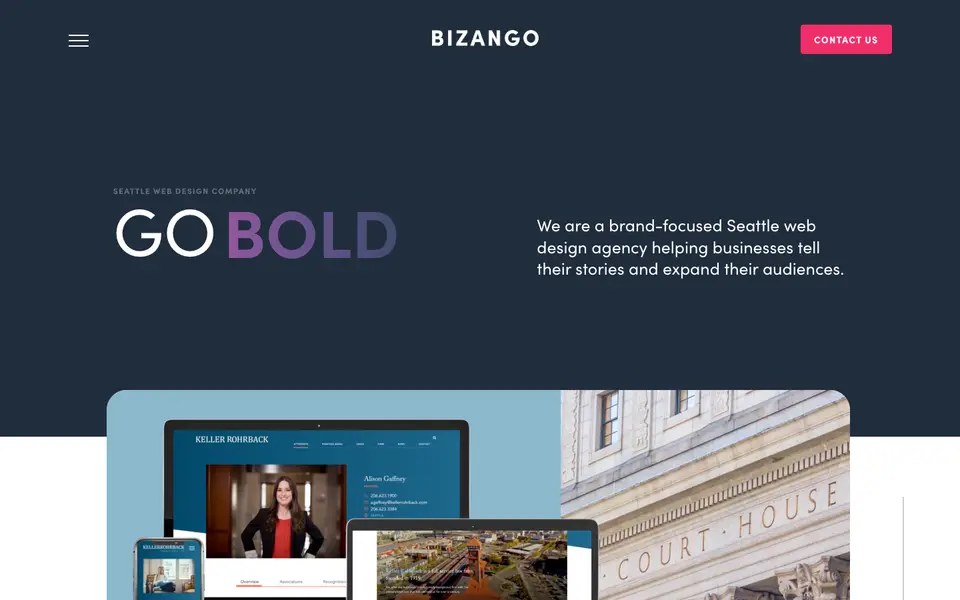 Home page of Bizango at bizango.com