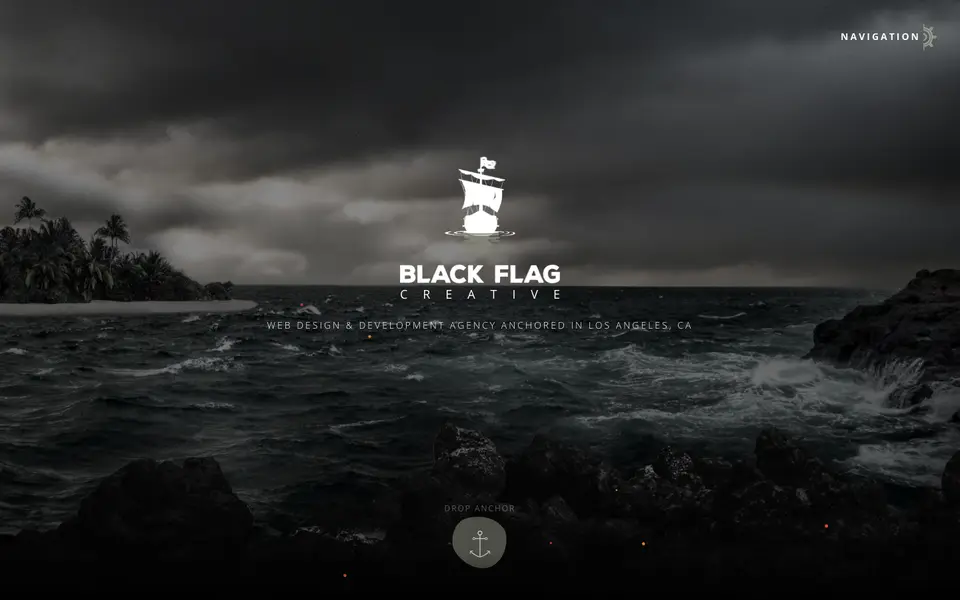 Home page of Black Flag Creative at blackflagcreative.com