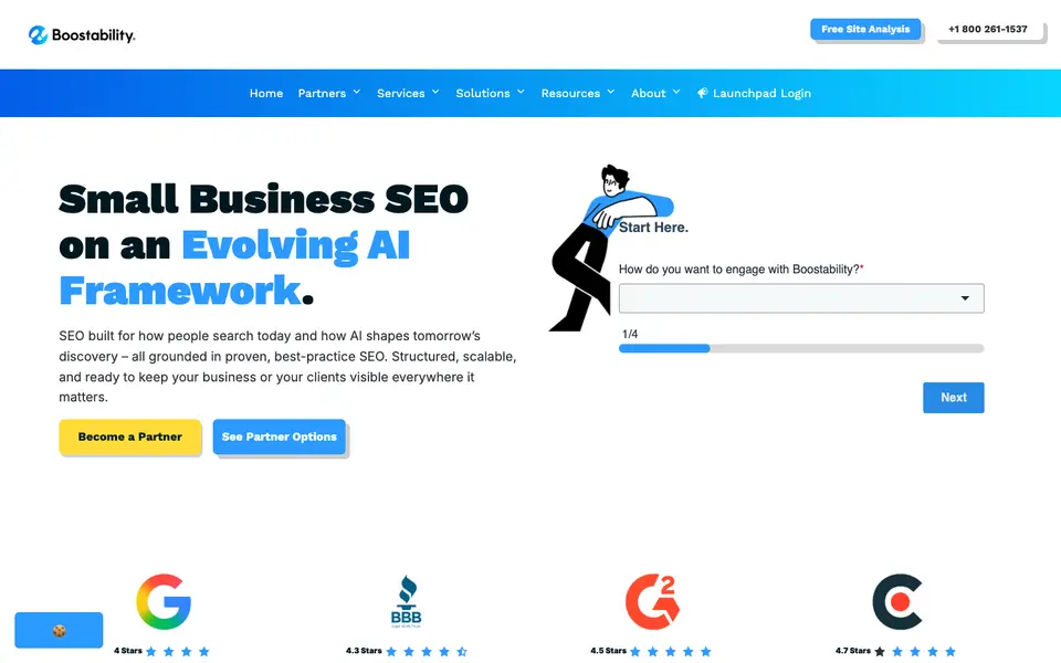 Home page of Boostability at boostability.com