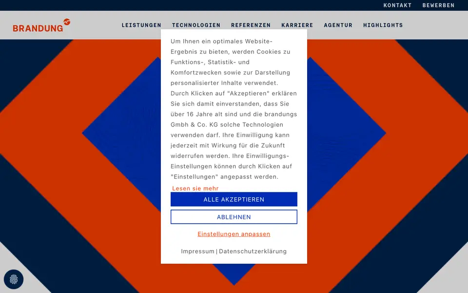 Home page of BRANDUNG at brandung.de