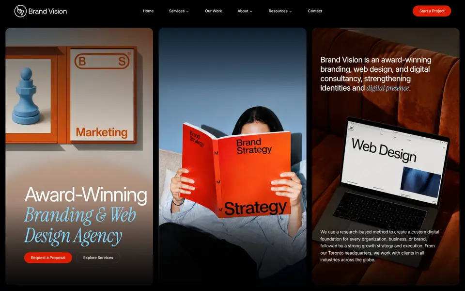 Home page of Brand Vision at brandvm.com