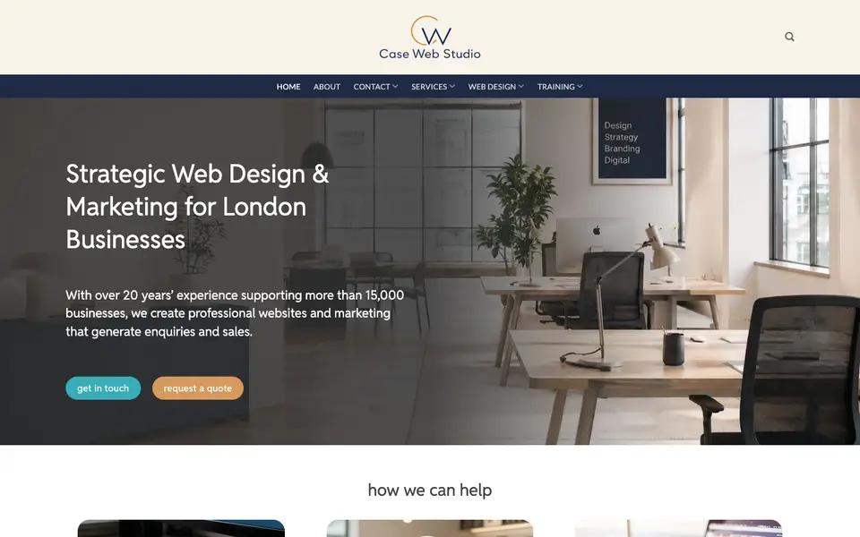 Home page of Case Web Studio at casewebstudio.co.uk
