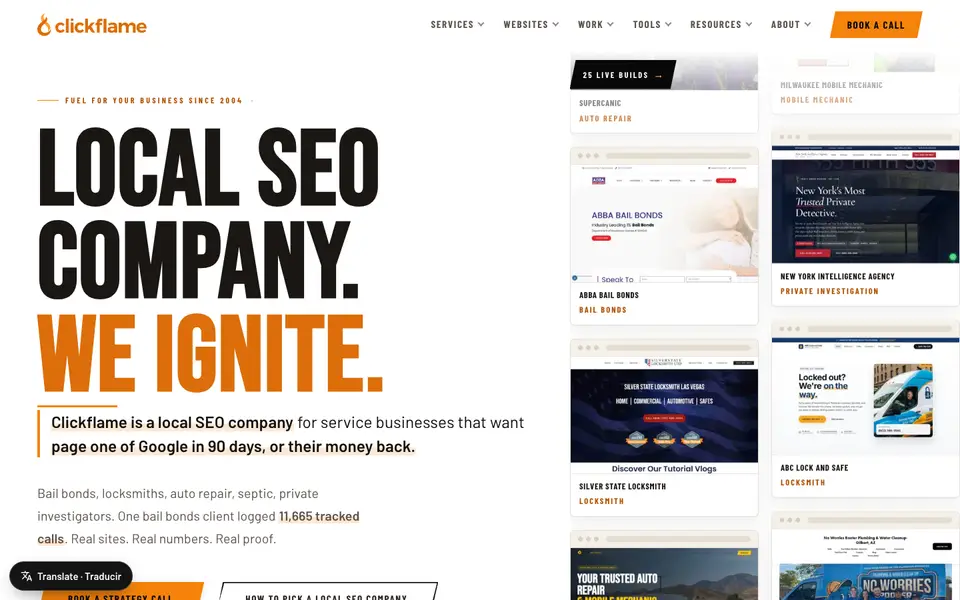 Home page of Clickflame at clickflame.com