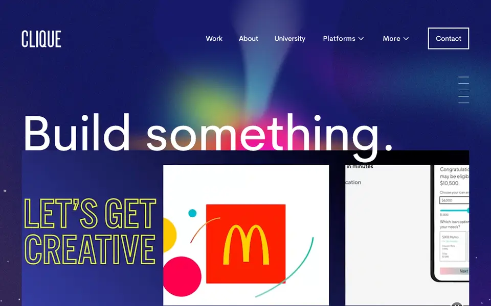 Home page of Clique Studios at cliquestudios.com