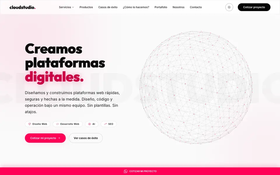 Home page of CloudStudio at cloudstudio.mx