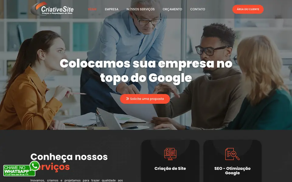 Home page of CriativeSite at criativesite.com.br