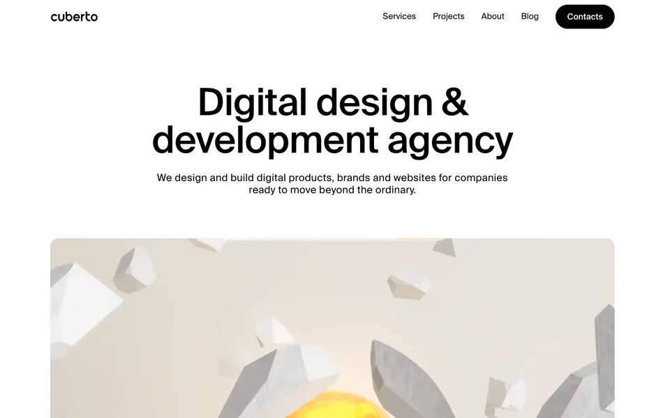 Home page of Cuberto at cuberto.com