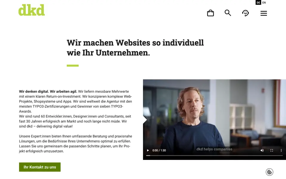 Home page of dkd Internet Service at dkd.de