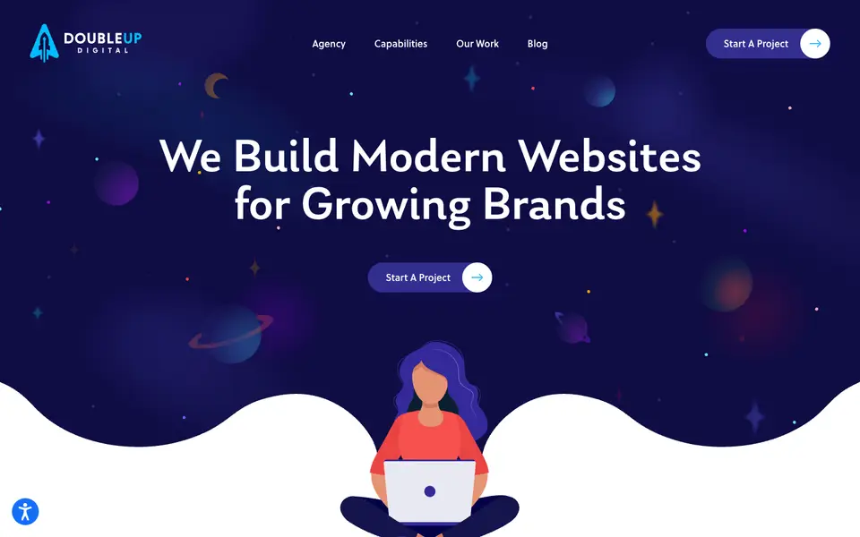 Home page of Double Up Digital at doubleup.digital