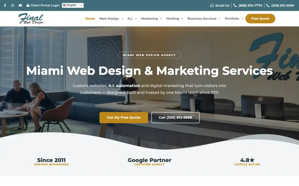 Home page of Final Web Design at finalwebdesign.com