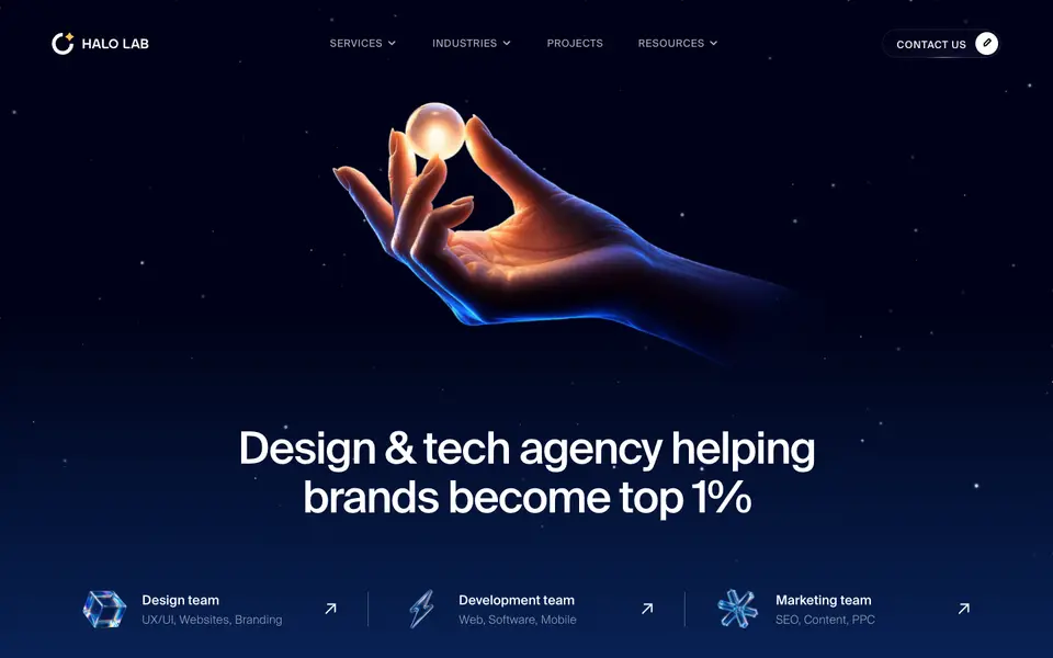 Home page of Halo Lab at halo-lab.com
