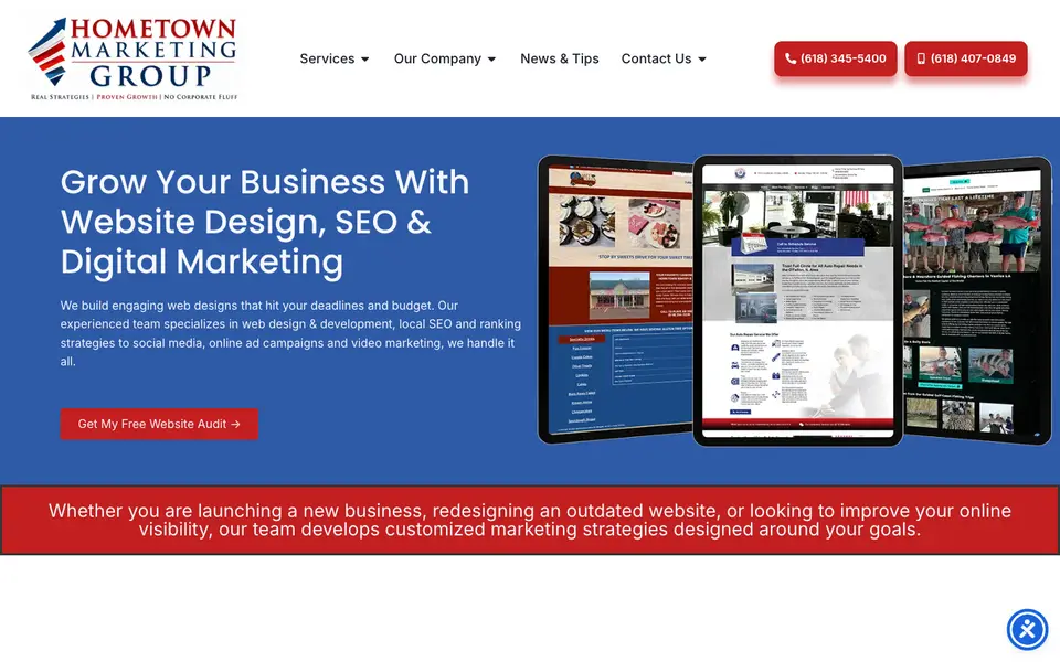 Home page of Hometown Marketing Group at hometownusa.net