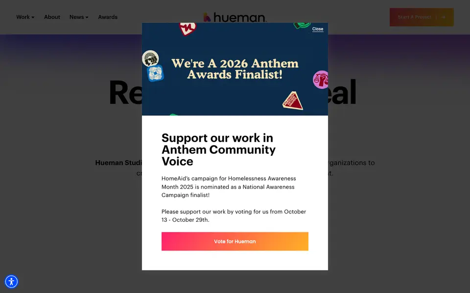 Home page of Hueman Studio at huemanstudio.com