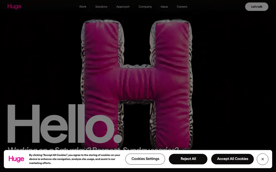 Home page of Huge at hugeinc.com