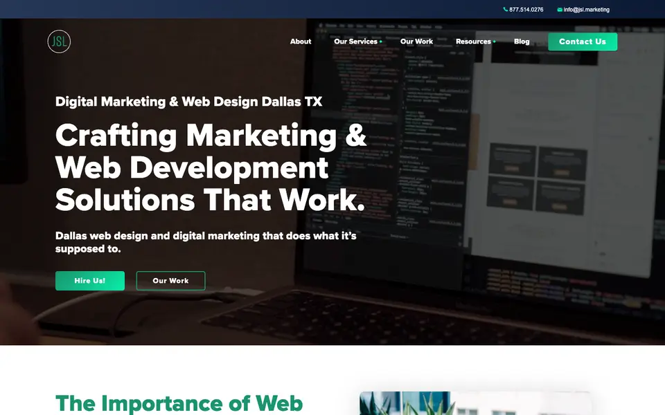 Home page of JSL Marketing & Web Design at jsl.marketing