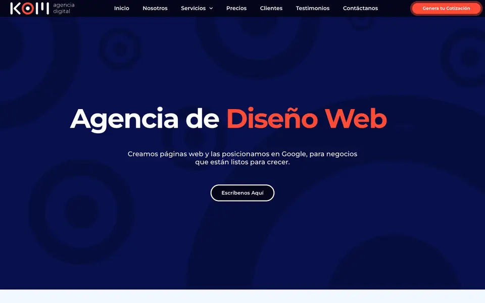 Home page of KOM Agencia Digital at kom.pe