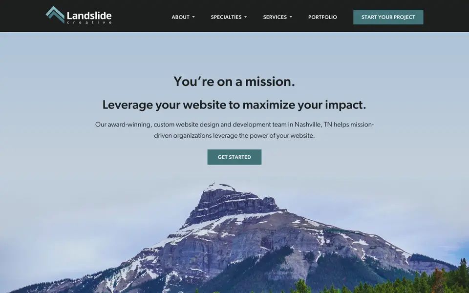 Home page of Landslide Creative at landslidecreative.com