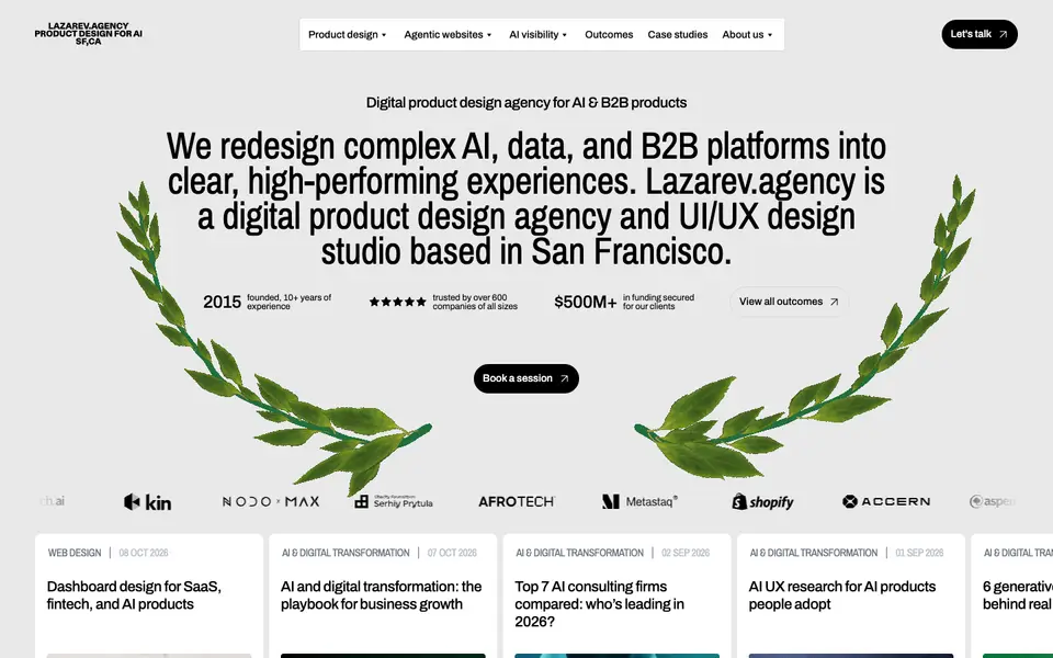 Home page of Lazarev Agency at lazarev.agency