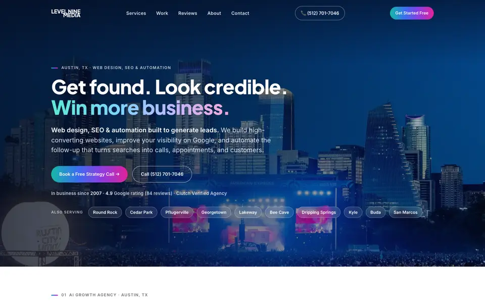 Home page of Level Nine Media at levelninemedia.com
