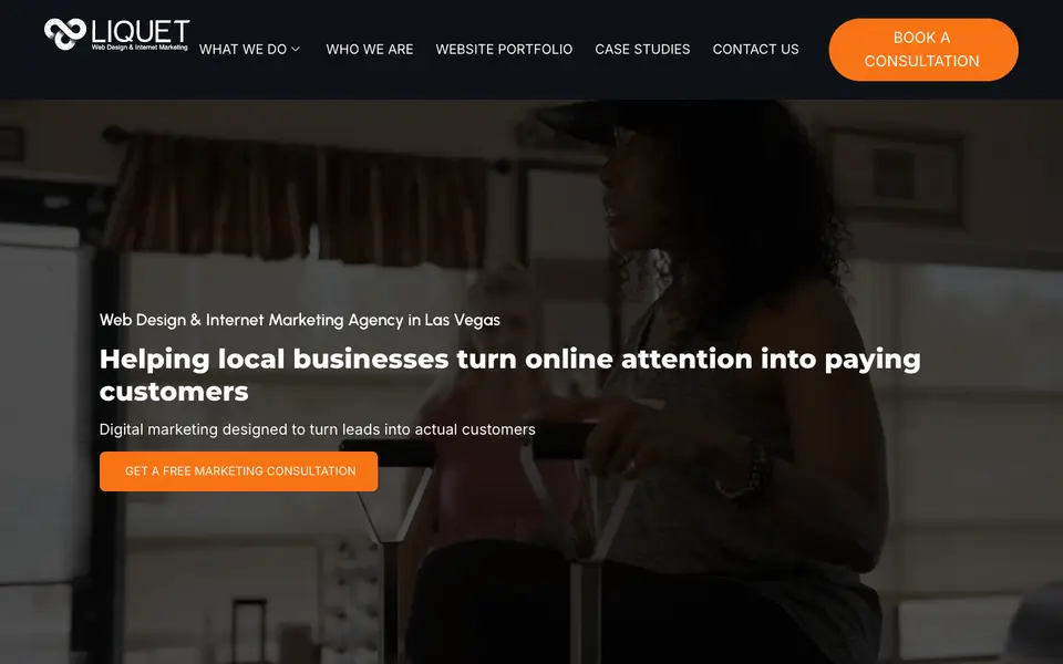 Home page of Liquet Web Design & Internet Marketing at liquetcreative.com