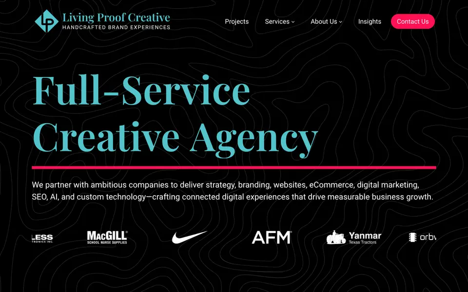 Home page of Living Proof Creative at livingproofcreative.com