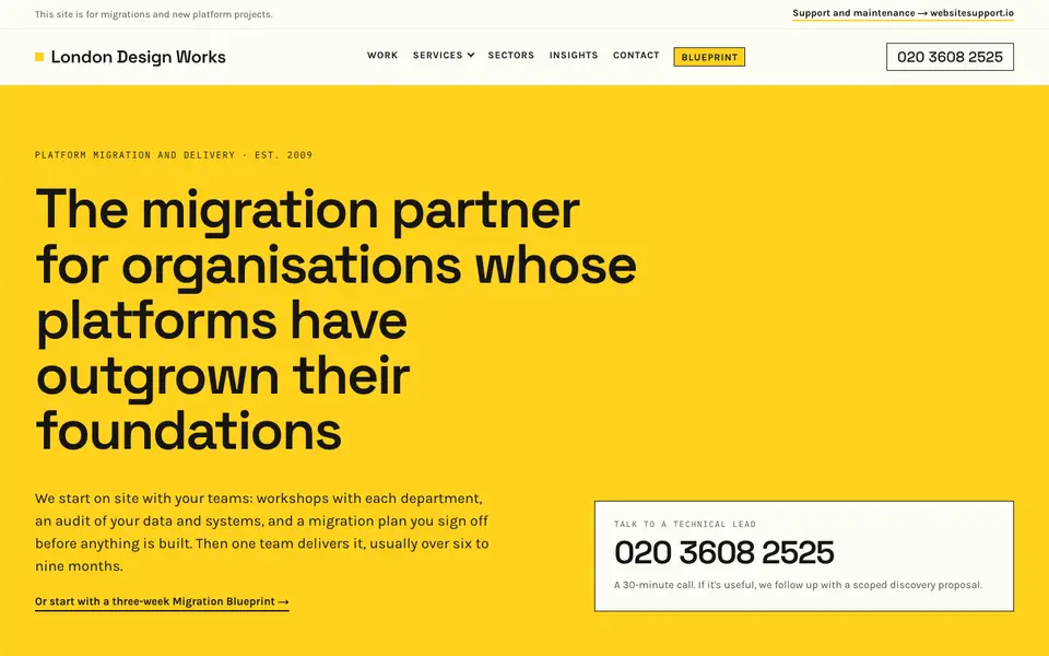 Home page of London Design Works at londondesignworks.com