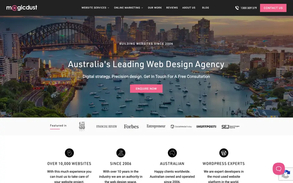 Home page of Magicdust at magicdust.com.au