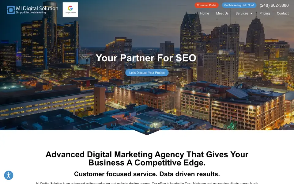 Home page of MI Digital Solution at midigitalsolution.com