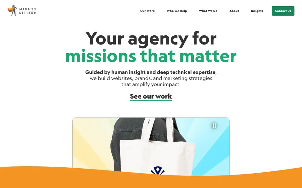 Home page of Mighty Citizen at mightycitizen.com
