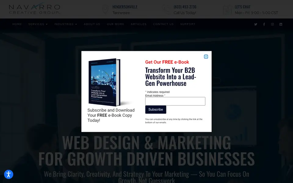 Home page of Navarro Creative Group at navarrocreativegroup.com