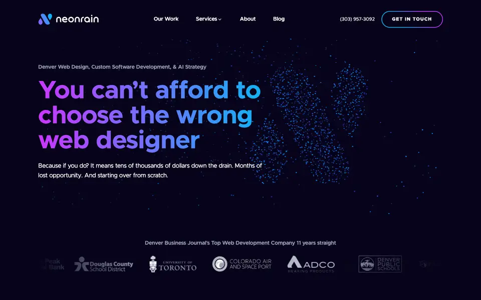 Home page of Neon Rain Interactive at neonrain.com