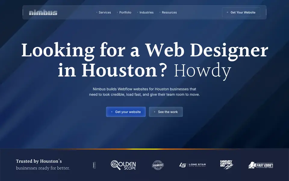 Home page of Nimbus Media at nimbusmedia.io