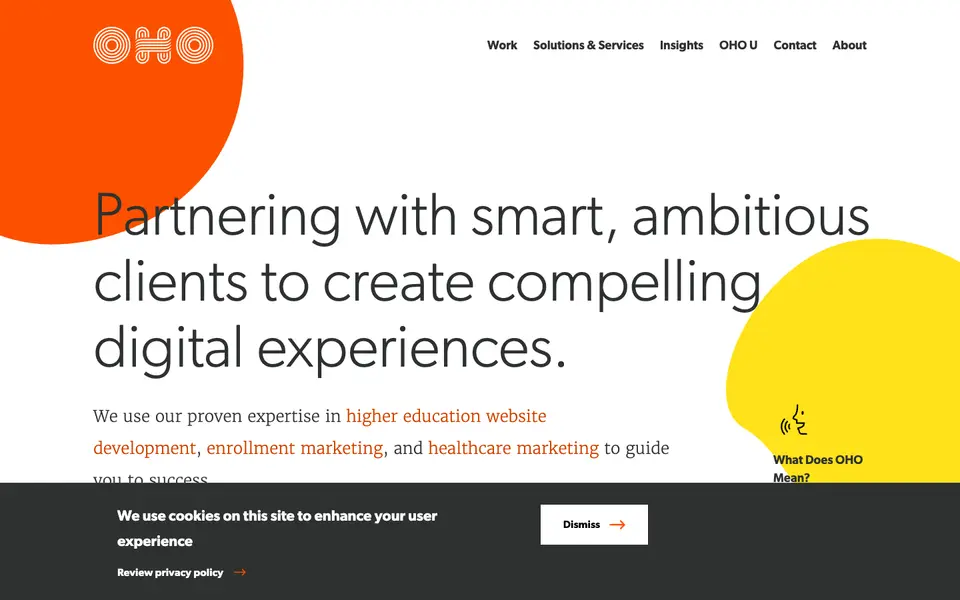 Home page of OHO Interactive at oho.com