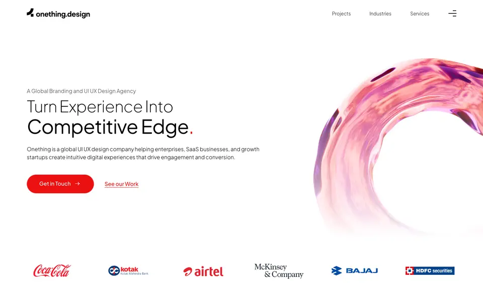 Home page of Onething Design at onething.design