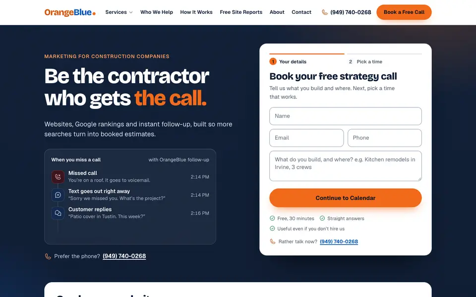 Home page of OrangeBlue at orangeblue.org