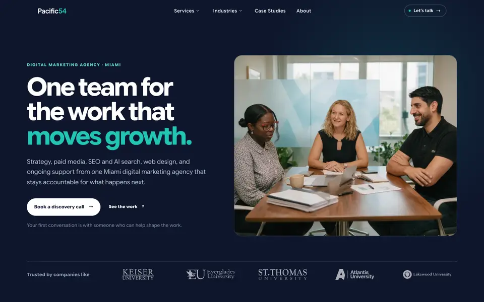 Home page of Pacific54 at pacific54.com