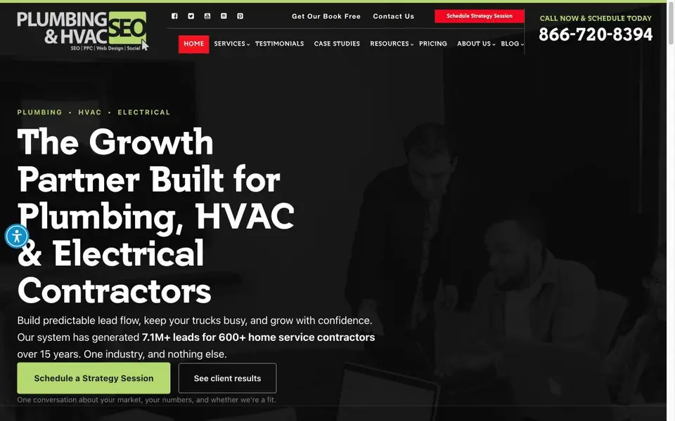 Home page of Plumbing & HVAC SEO at plumberseo.net