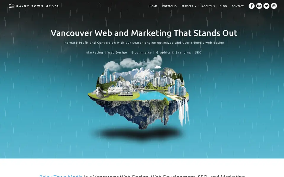 Home page of Rainy Town Media at rainytownmedia.com