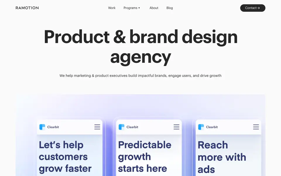 Home page of Ramotion at ramotion.com