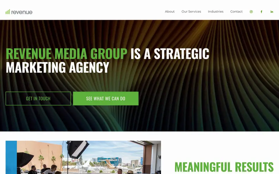 Home page of Revenue Media Group at revenuemediagroup.com