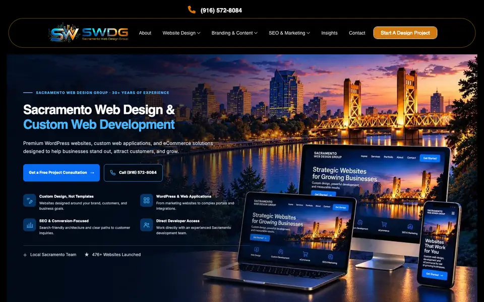 Home page of Sacramento Web Design Group at sacramentowebdesigngroup.com