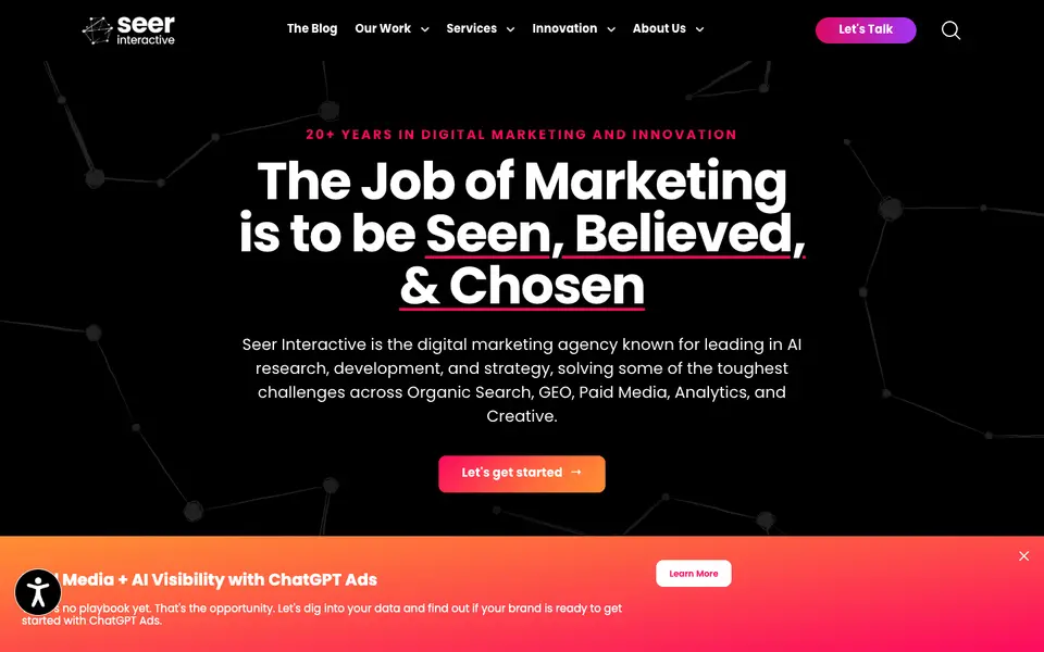 Home page of Seer Interactive at seerinteractive.com