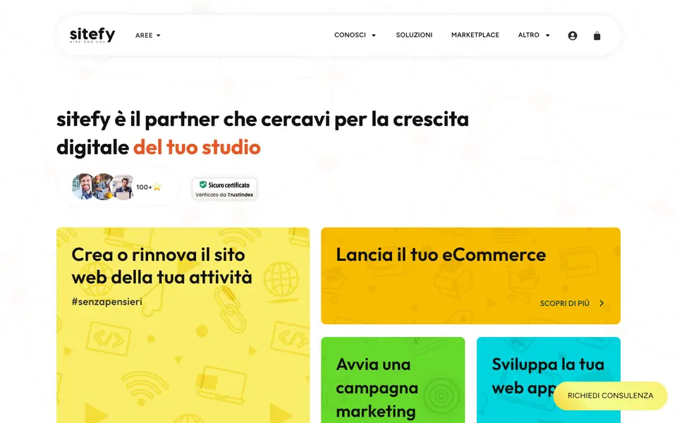 Home page of sitefy at sitefy.it