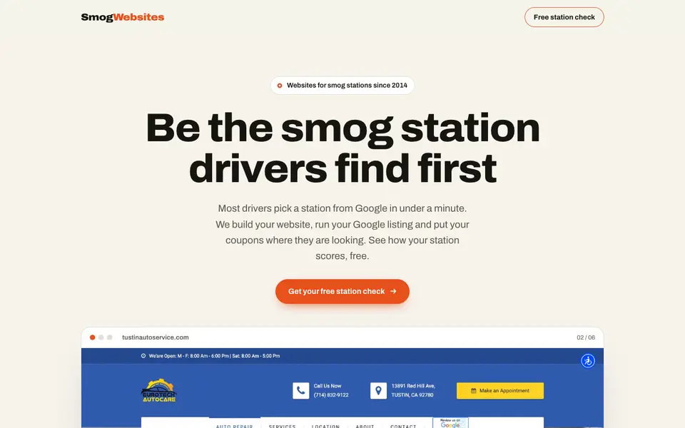 Home page of Smog Websites at smogwebsites.com