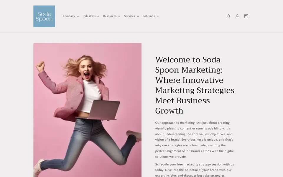Home page of Soda Spoon Marketing Agency at sodaspoon.com