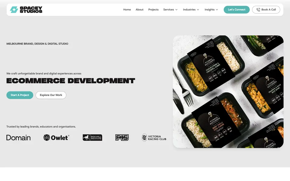 Home page of Spacey Studios at spaceystudios.com.au